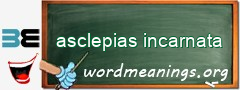 WordMeaning blackboard for asclepias incarnata